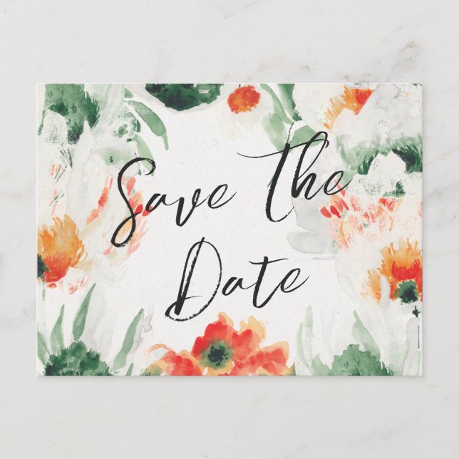 Carte Postale Faire-part Fleurs sauvages photo Enregistrer la date (Devant)