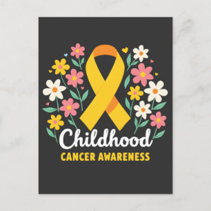 Carte Postale Faire-part Floral Sensibilisation au cancer chez les enfants 