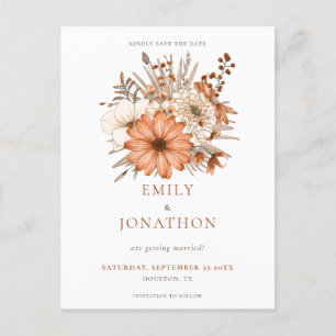 Carte Postale Faire-part Florales Autum Moderne Aquarelle Enregistrer La Da