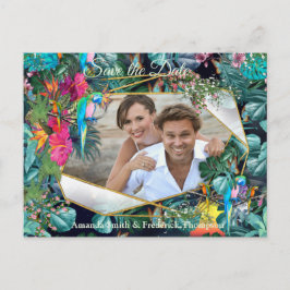 Carte Postale Faire-part Flore tropicale Paradis & Oiseaux