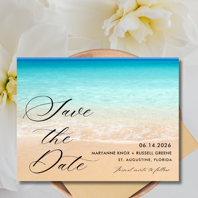Carte Postale Faire-part Florida Beach Wedding Enregistrer la date (Florida Beach Wedding Save the Date Postcard)