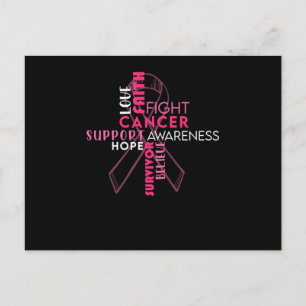 Carte Postale Faire-part Foi Espoir Amour Sensibilisation au cancer du sein