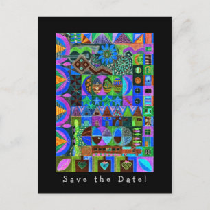 Carte Postale Faire-part Formes mosaïque Enregistrer la date!