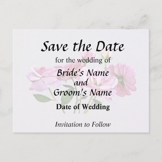 Carte Postale Faire-part Fournitures de mariage Roses Miniatures Roses (Devant)