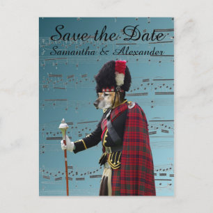 Carte Postale Faire-part Funny mariage écossais enregistrer la date