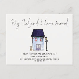 Carte Postale Faire-part Funny My Cat et moi avons Moved Script Nouvelle ad