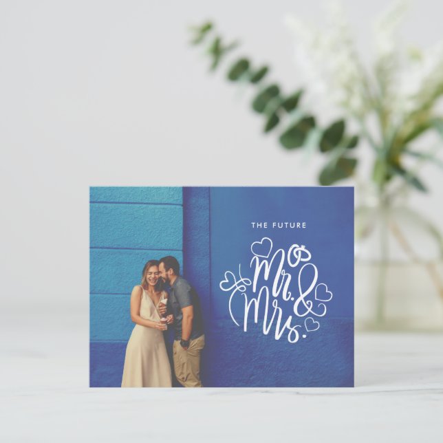 Carte Postale Faire-part Future Mr Mme Photo de mariage Enregistrez la date (Debout devant)
