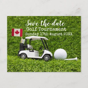 Carte Postale Faire-part Golf Sauvez la date Golf Tournoi Canada Drapeau