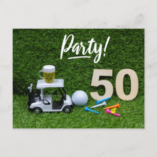 Carte Postale Faire-part Golf Sauvez la date Party 50e anniversaire golfeur