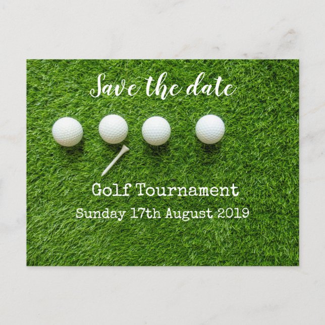 Carte Postale Faire-part Golf Sauvez la date Tournoi de golf (Devant)