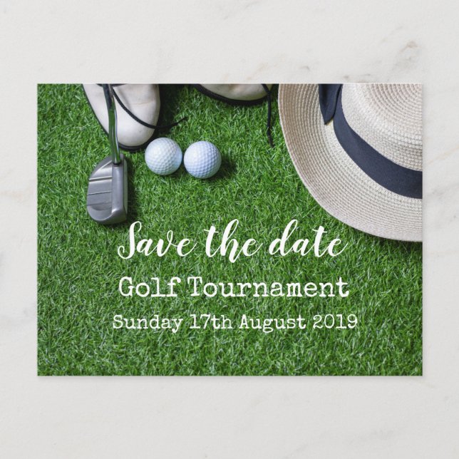 Carte Postale Faire-part Golf Sauvez la date Tournoi de golf (Devant)