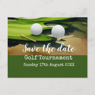 Carte Postale Faire-part Golf Sauvez la date Tournoi de golf sur vert