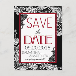 Carte Postale Faire-part Goth Lace Enregistrer la date