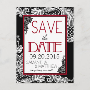 Carte Postale Faire-part Goth Lace Enregistrer la date