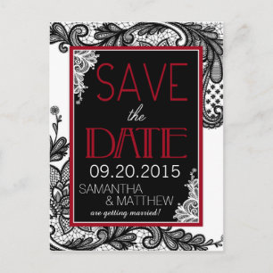 Carte Postale Faire-part Goth Lace Enregistrer la date