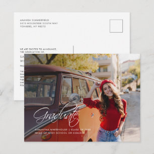 Carte Postale Faire-part Grad Photo Script Moderne Graduation 2025