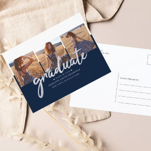 Carte Postale Faire-part Graduation 2025 Photos Script Grad