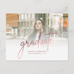 Carte Postale Faire-part Graduation 2025 Script photo Grad