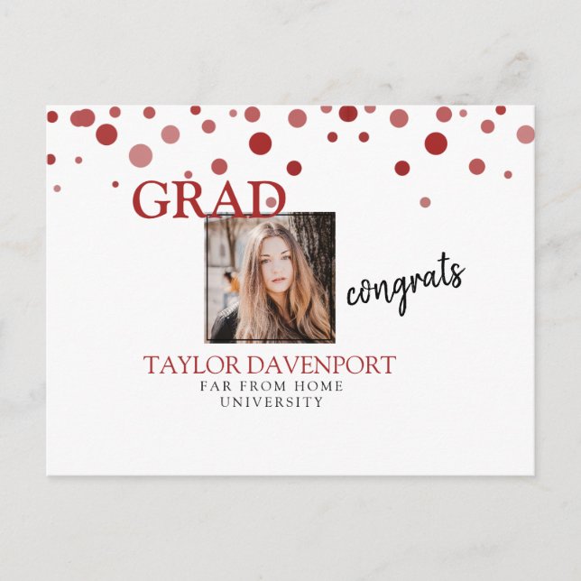 Carte Postale Faire-part Graduation Femme Photo Message amusant (Devant)