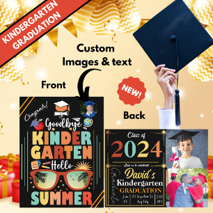 Carte Postale Faire-part Graduation personnalisée de la maternelle Bonjour 