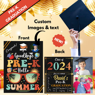 Carte Postale Faire-part Graduation pré-k personnalisée Bonjour été