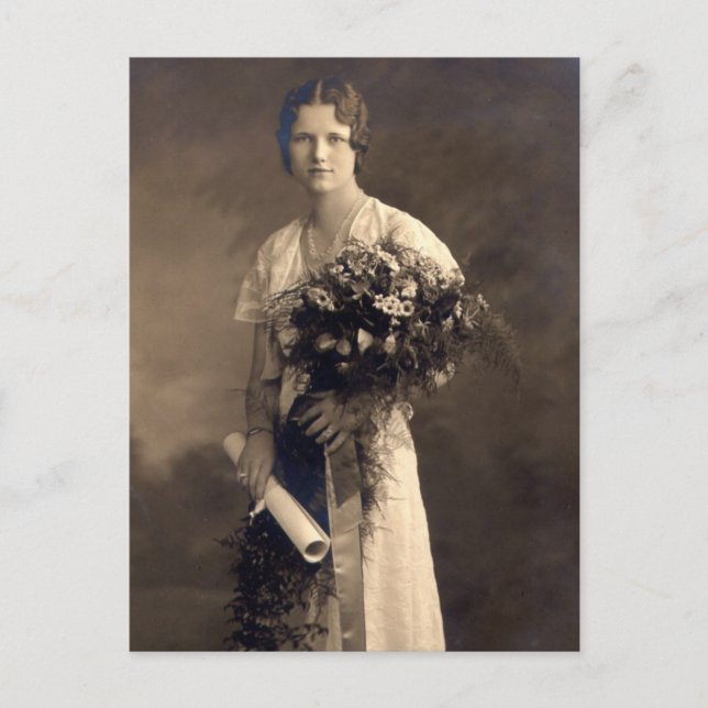 Carte Postale Faire-part Graduation vintage (Devant)