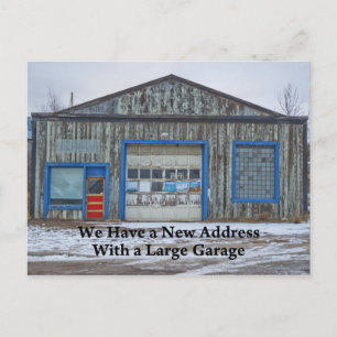 Carte Postale Faire-part Grand garage - Drôle changement d'adresse