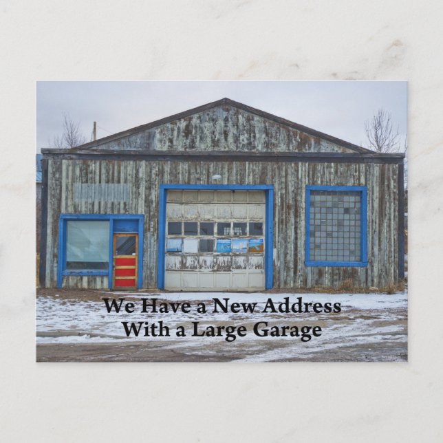 Carte Postale Faire-part Grand garage - Drôle changement d'adresse (Devant)