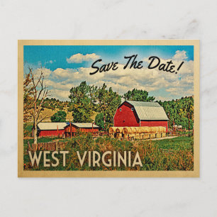 Carte Postale Faire-part Grange de la ferme West Virginia Save The Date Rus