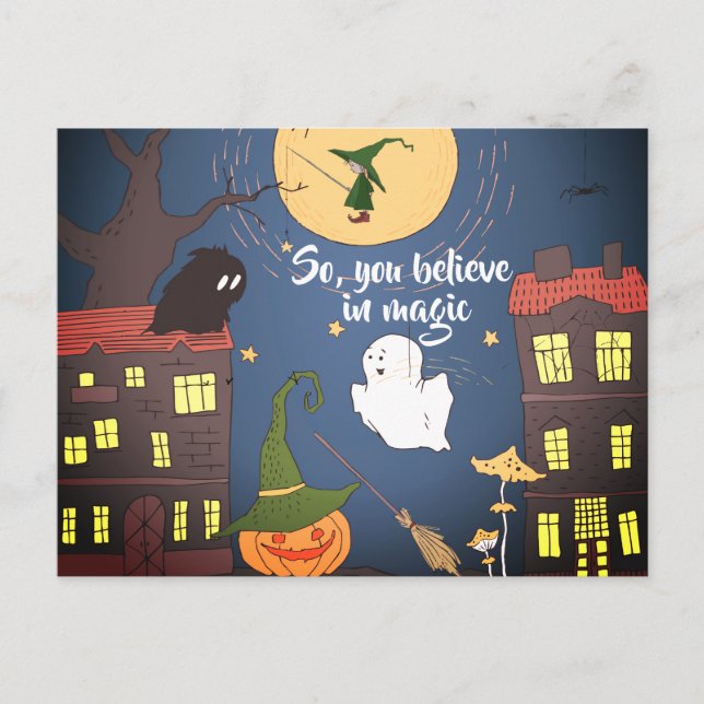 Carte Postale Faire-part Halloween Merci immobilier d'entreprise hypothécai (Devant)