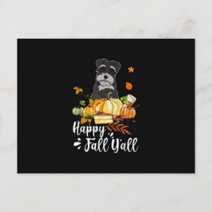 Carte Postale Faire-part happy fall yall schnauzer chien thanksgiving