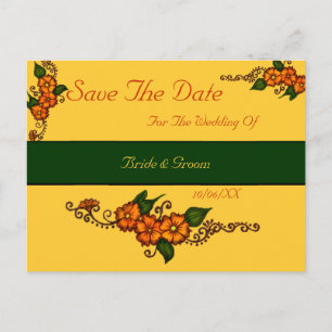 Carte Postale Faire-part Henna flower