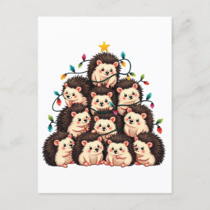 Carte Postale Faire-part Hérisson Sapin de Noël Joyeux Noël Xmas 