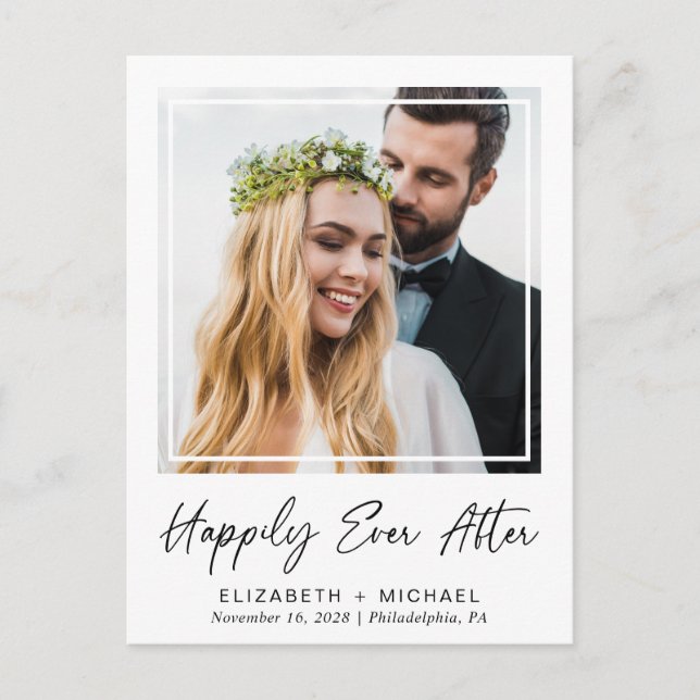 Carte Postale Faire-part Heureusement Jamais Après La Réception De Mariage  (Devant)