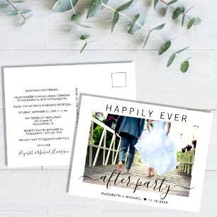 Carte Postale Faire-part Heureux Jamais après le Mariage photo du parti