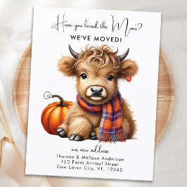 Carte Postale Faire-part Highland Cow Nouvelle adresse Nous avons déménagé 
