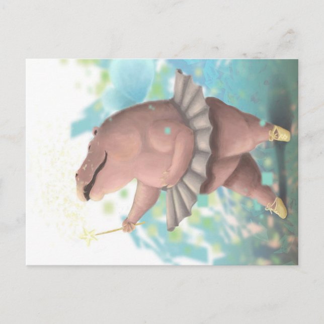 Carte Postale Faire-part Hippo dansant (Devant)