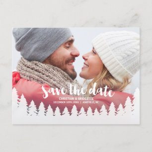 Carte Postale Faire-part Hiver épousant des économies de photo de   la date