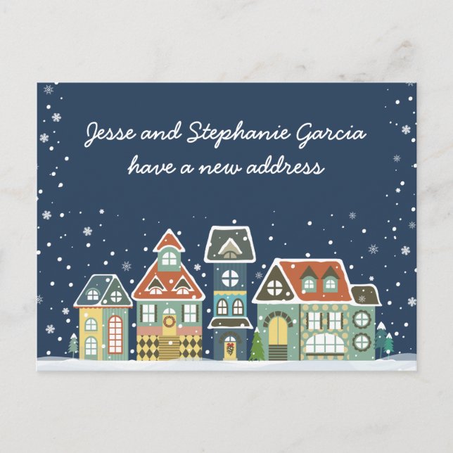 Carte Postale Faire-part Hiver Nouvelle adresse à domicile Nous avons démén (Devant)
