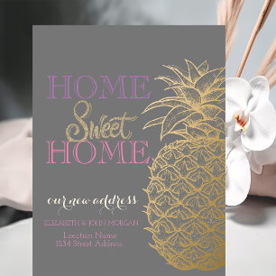 Carte Postale Faire-part Home Sweet Home, Ananas Doré Nouvelle Adresse