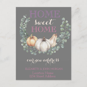 Carte Postale Faire-part Home Sweet Home, Citrouille Nouvelle adresse