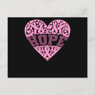 Carte Postale Faire-part Hope Pink Heart Sensibilisation au cancer du sein