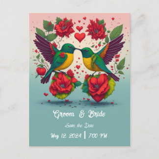 Carte Postale Faire-part Hummingbirds Enregistrer La Date