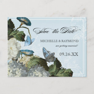 Carte Postale Faire-part Hydrangea à Enroulement - Carton de Sauvegarde de
