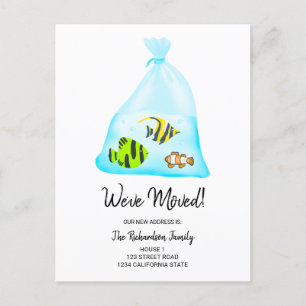 Carte Postale Faire-part Illustration amusante de poissons tropicaux mignon