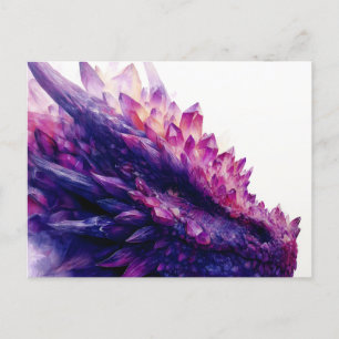 Carte Postale Faire-part Imaginaire mystique Améthyste cristal Dragon Bête