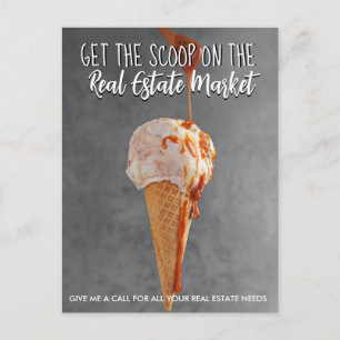 Carte Postale Faire-part immobilier glaces crème scoop références Faire-par