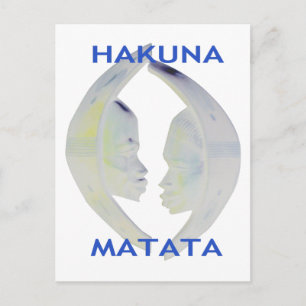 Carte Postale Faire-part Impression africaine dessin Hakuna Matata