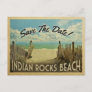Carte Postale Faire-part Indian Rocks Beach Enregistrer La Date Vintage Nau