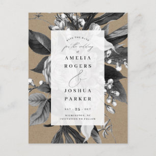 Carte Postale Faire-part Industrie Rustique Chic Floral Enregistrer La Date